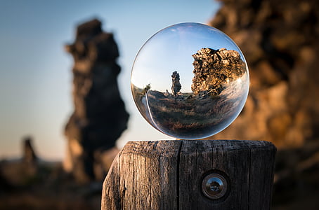 bola de cristal, pared del diablo, resina, Königstein, imagen de globo, roca, caminata