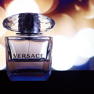 Versace, Parfüm, termék, bakeh, üveg, előkészítése, közeli kép: