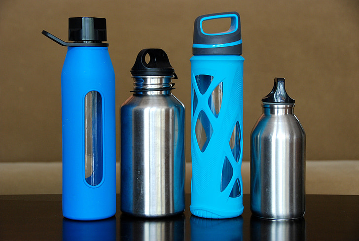 ampolles, l'aigua, acer, vidre, inoxidable, Eco, reutilitzables