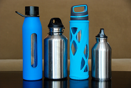 bottiglie, acqua, in acciaio, vetro, acciaio inox, Eco, riutilizzabile