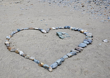 сърце, камък, Любов, пясък, чувства, сватба, пътуване