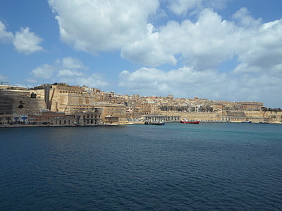view, port, valletta, malta, fortress, historically