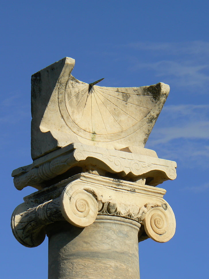zonnewijzer, Pompeii, ruïnes, Rome, kolom, het platform, architecturale kolom