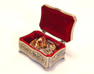 jewellery, casket, treasure chest, treasure, decoration, gems, gold