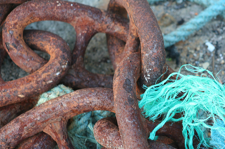 mooring chain, texture, rust, chain, iron, old, boat