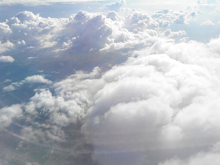 pilvet, pilvi, ilma-aluksen, lento, pilvien yläpuolella, lentokoneesta, matkustaa