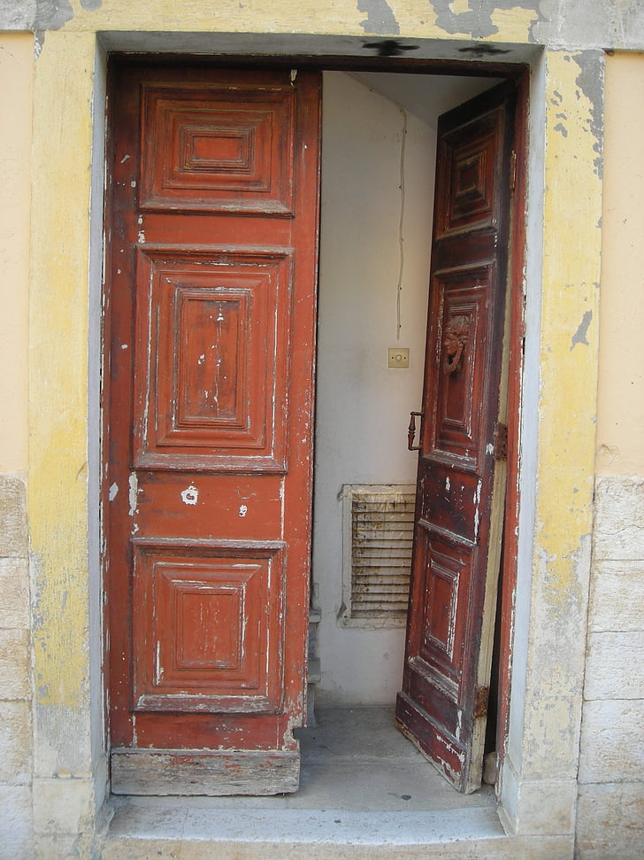 door, open, old