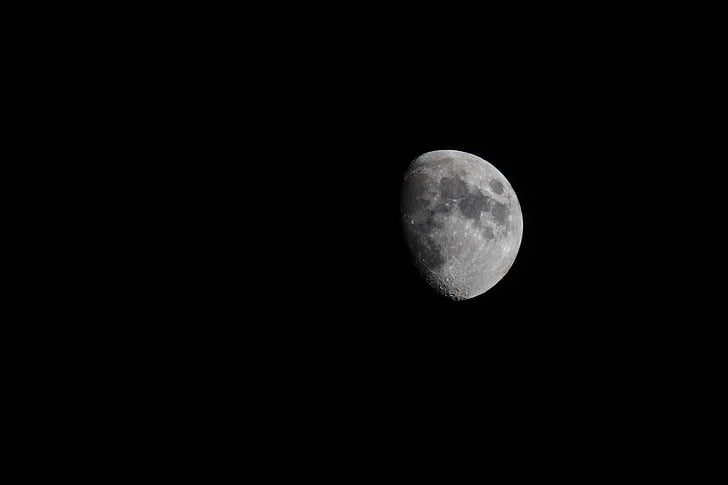 luna, lunarni, noč, nebo, Astronomija, prostor, površina lune