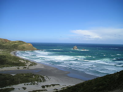 Új-Zéland, tenger, természet, Beach, hullám