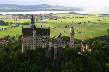 neuschwanstein, castle, bavaria, tower, architecture, germany, heritage