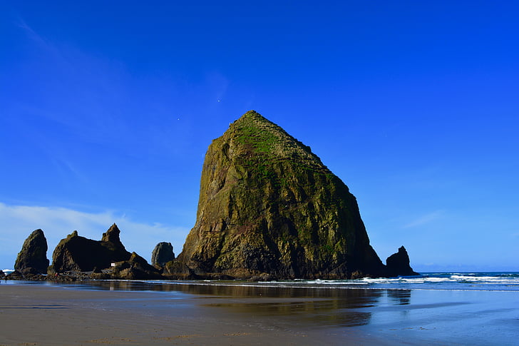Rock, Cannon beach, Oregon, Đại dương, Thái Bình Dương, Mỹ, ngăn xếp