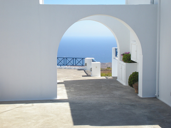 Santorini, grécky ostrov, Grécko, Marine, Architektúra, more, Egejské more