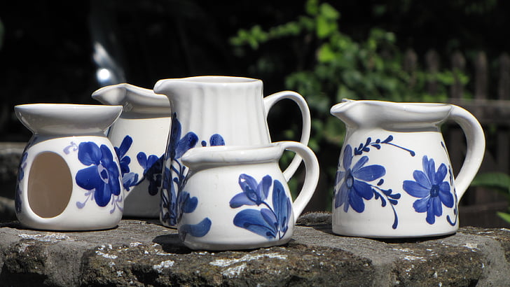 tableware, pot, ceramic, ad, white, patern flowers