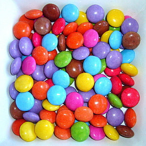 children's sweets, candy, smarties, multicolored, treat, sweet, colorful