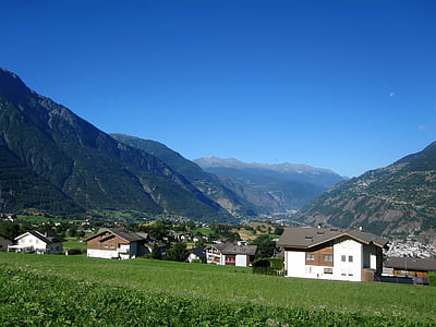 alpejska, Szwajcaria, Latem, góry, Alpy Szwajcarskie, krajobraz, Alp