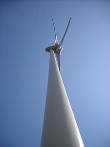 Molí de vent, turbina de vent, flux, electricitat, energia, poder, cel blau