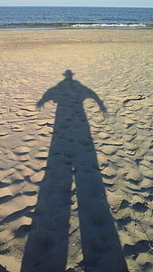 sombra, Playa, arena, Mar de Irlanda, mar, naturaleza