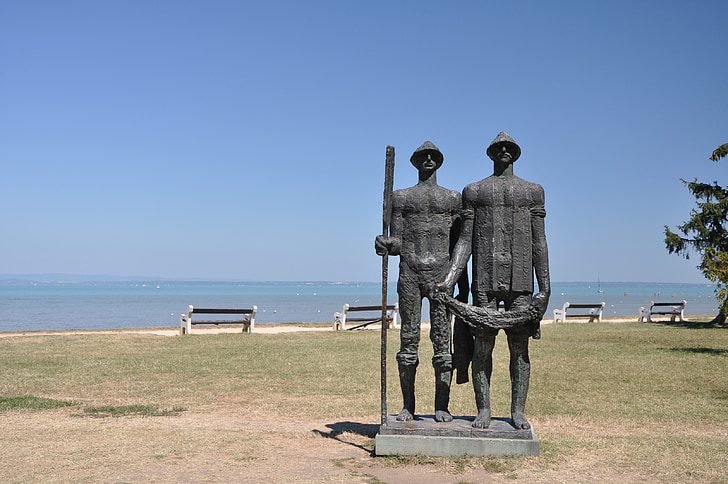 рибари, езерото Балатон, град Siófok