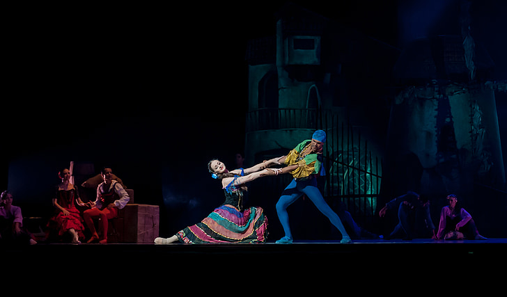 Balet, balerina, performanţă, Don Quijote, dansatoare, femeie, de sex masculin