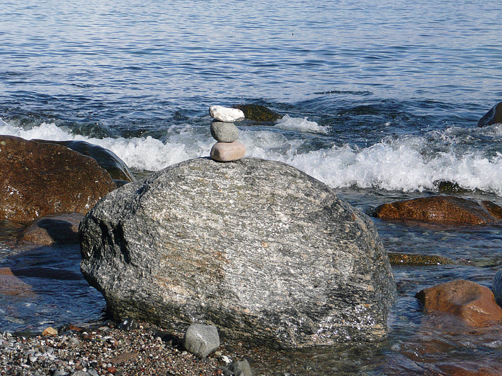 mer, vague, pierres, Rock, nature, reste, détente