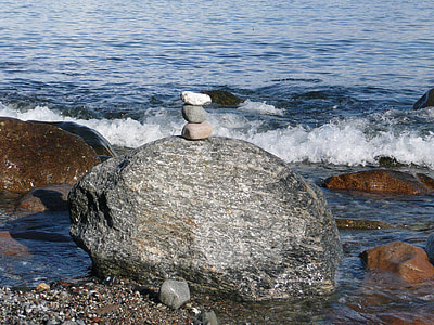mare, onda, pietre, roccia, natura, resto, relax