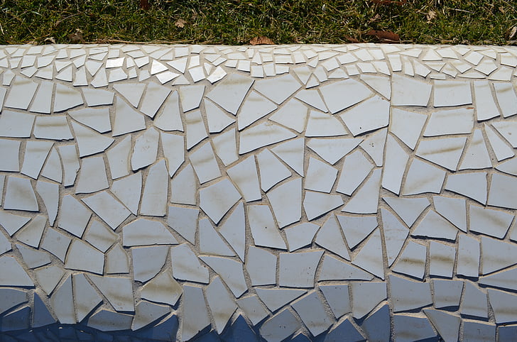 mosaico de, fragmento de, vidrio, textura, patrón de, diseño, Blanco