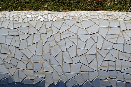 mosaico de, fragmento de, vidrio, textura, patrón de, diseño, Blanco