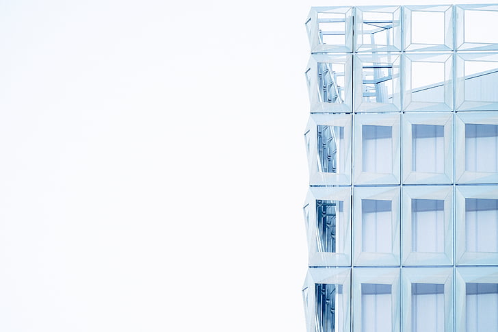 abstract, gebouw, gevel, glas, patroon, perspectief, Windows