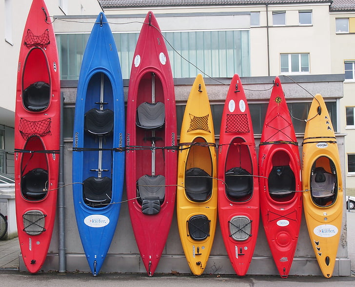 thuyền kayak, Ca-nô, thuyền mái chèo, chèo thuyền, thể thao, thể thao dưới nước, đầy màu sắc