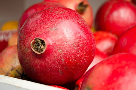 červená, ovoce, Granátová jablka, čerstvosti, jídlo, zralé, organický