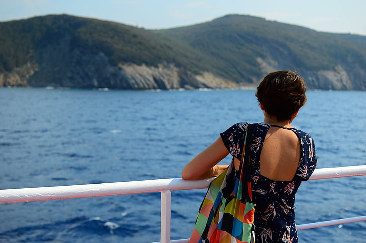 jente, tanker, drømmer, tilbake, vil, sjøen, øya Elba
