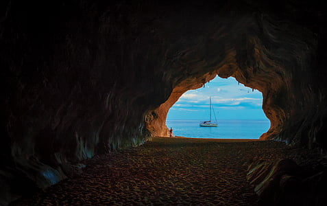 Cave, grotte, vacances, Sardaigne, mémoire, méditerranéenne, mystérieuse