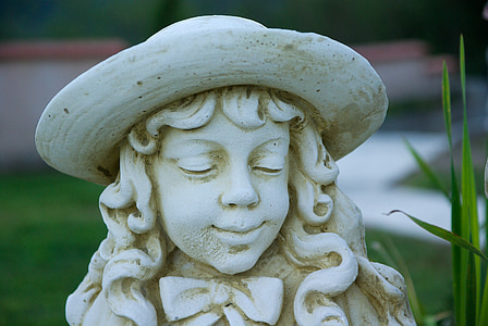 statue de, jeune fille, décoration, sculpture