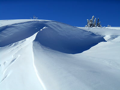 sneeuw, Bergen, winter, landschap, berg, natuur, blauw