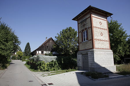 sat, Rümlang, Casa de piatra, clădire, fermă, drumul, satul strada