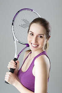 tennis, woman, sport, smile, portrait, girl, sports