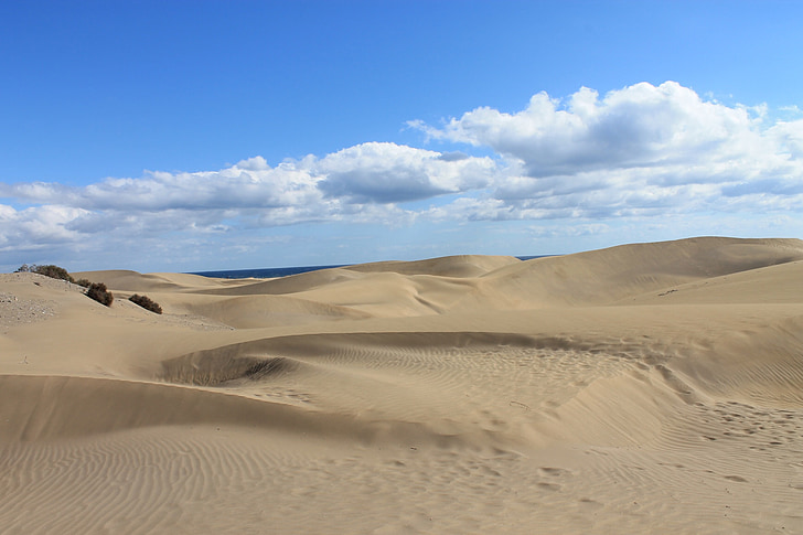Gran Kanarija, Maspalomasas, kopos, dykuma, smėlio kopos