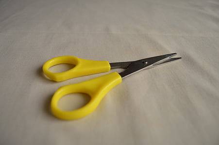 tijeras, amarillo, efectos de escritorio, corte