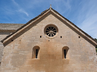 klosterkirken, kirken vindu, rundt vindu, kirke, Abbaye de senanque, klosteret, klosteret