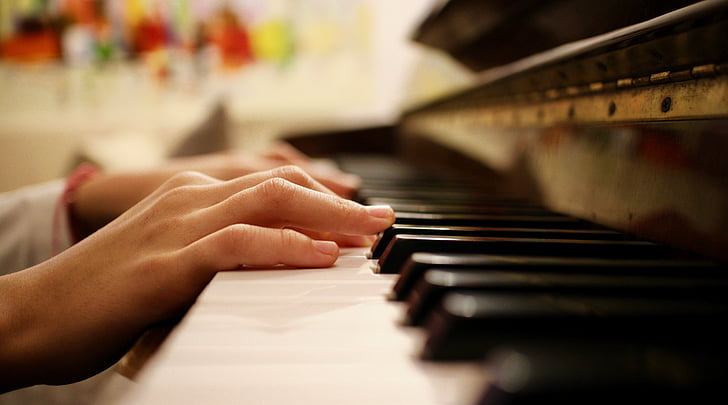 muziek, piano, toetsen, handen, pianola, gereedschap, melodie