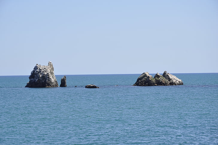 sjøen, steiner, Krim, juli, Seascape, steiner, vann