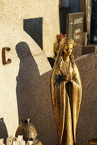 kirkegården, grav, graven figur, statuen