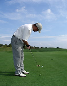 Golf, muži, uvedení, sportovní, Golf club, Golfové hřiště, putting green