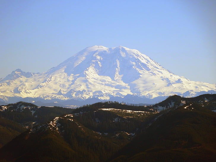Mount rainier, landschap, stratovulkaan, Washington, piek, sneeuw, Pacific northwest