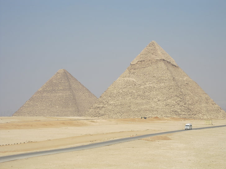 pyramidene, Egypt, ørkenen, ferie, sand, konstruksjon, gamle