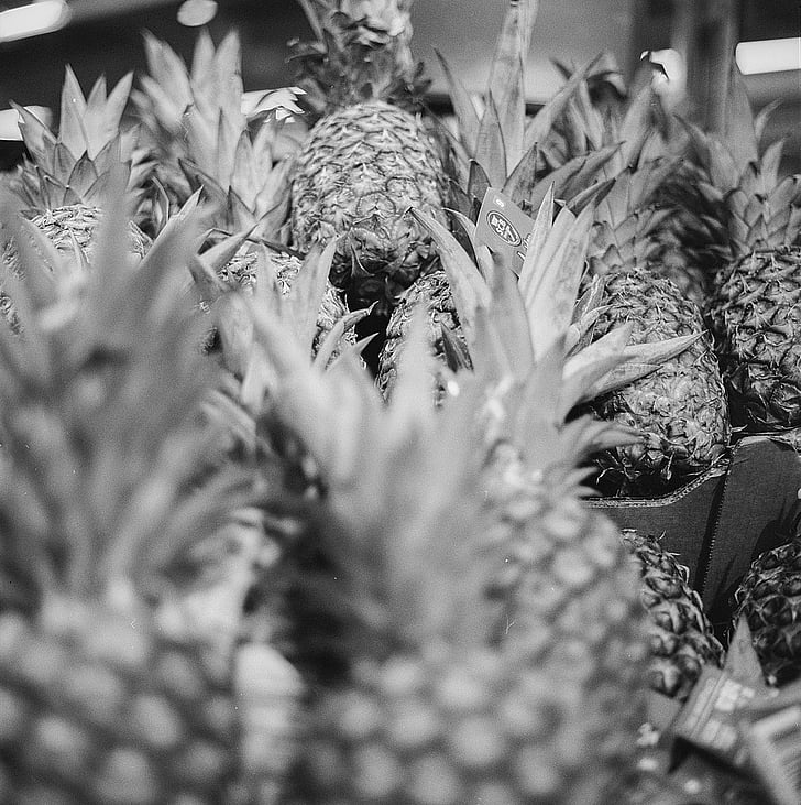 pineapple, market, fruit, food, fresh, healthy, tropical
