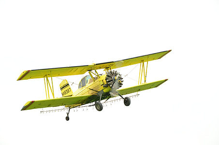 bi-αεροπλάνο, ξεσκονόπανο καλλιεργειών, Κίτρινο, αεροσκάφη, ξεσκονόπανο, αεροπλάνο, παλιά