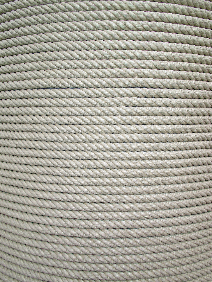 Seil, aufgerollt, Textur, Hintergrund, verdrehte Seile, Stricken, Leine