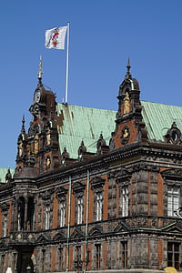 Malmö, Zweden, hemel, gemeente huis, gevel, gebouw, het platform