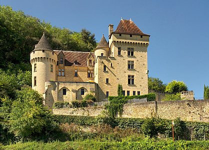 Dordogne, Franţa, malartrie Castelul, Palatul, clădire, arhitectura, cer